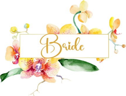 (125-02-V) Bridal Wedding Party Watercolor Orchid Custom Text