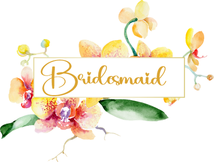 (125-02-V) Bridal Wedding Party Watercolor Orchid Custom Text