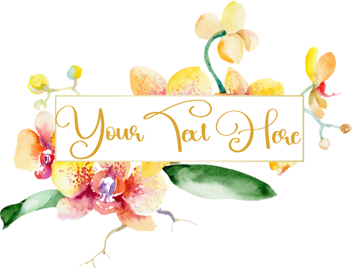 (125-02-V) Bridal Wedding Party Watercolor Orchid Custom Text
