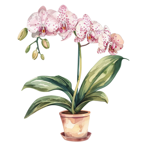 (125-03) Potted Orchids