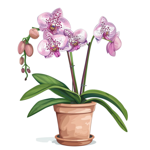 (125-03) Potted Orchids