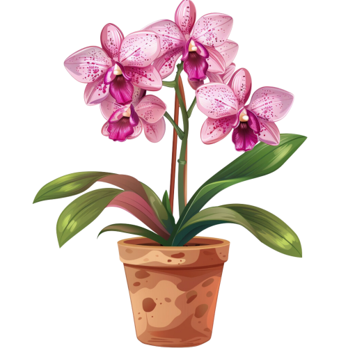 (125-03) Potted Orchids