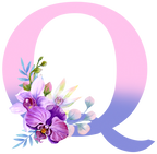 (s125-4) Orchid Purple White Flower Monogram Letter All Letters A-Z
