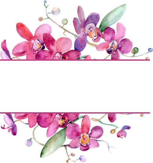 (125-02) Pink Purple Yellow Orchids
