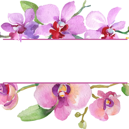 (125-02) Pink Purple Yellow Orchids