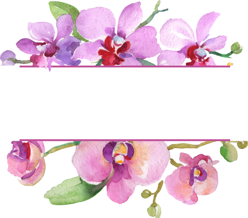 (125-02) Pink Purple Yellow Orchids