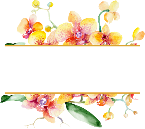 (125-02) Pink Purple Yellow Orchids
