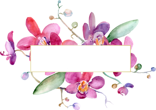 (125-02) Pink Purple Yellow Orchids