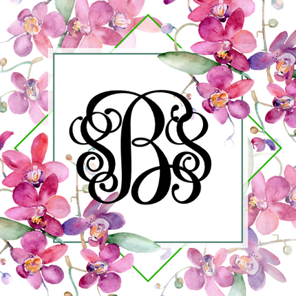 (125-02-P) Watercolor Purple Pink Orchid Frame