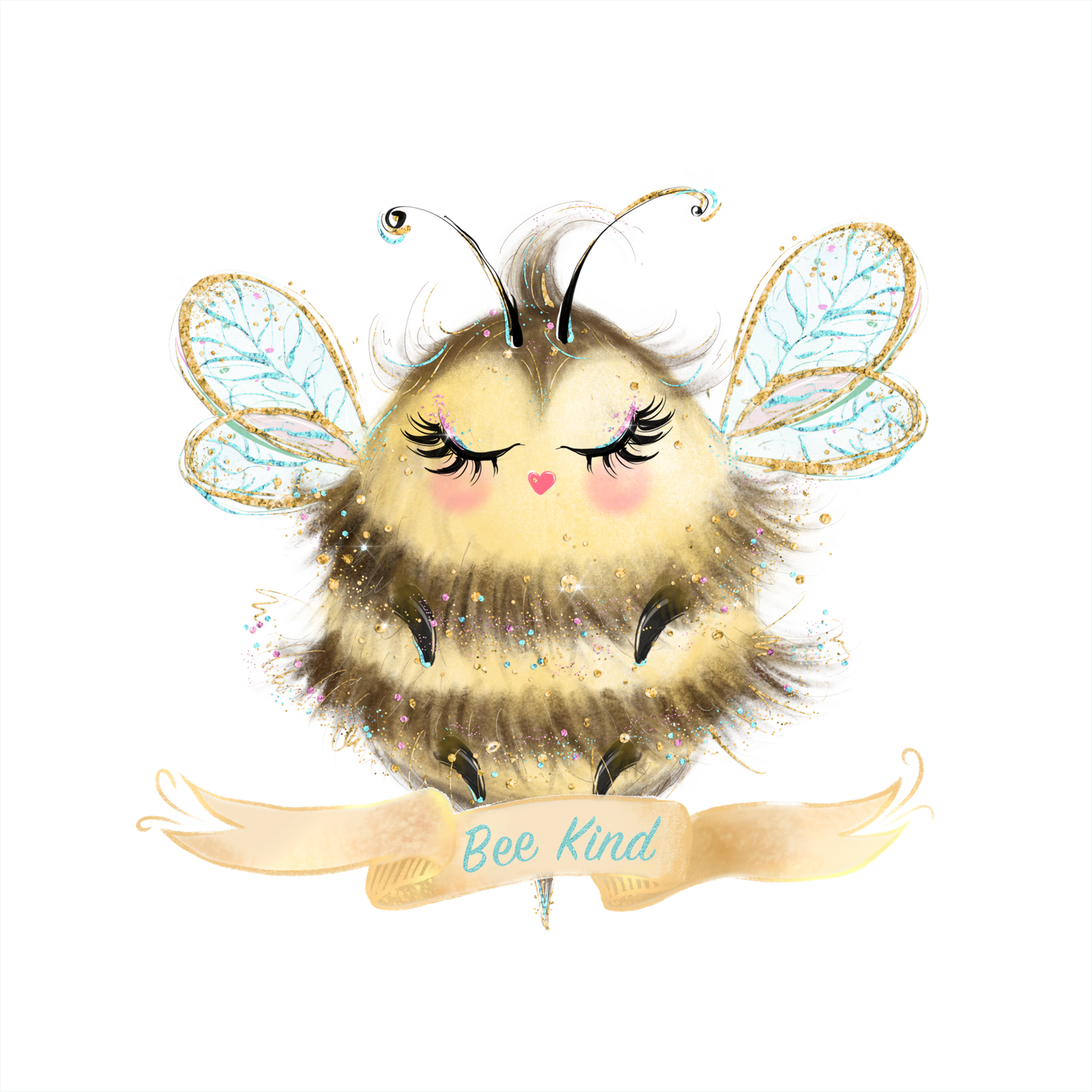 (s126-5B) Bee Kind Watercolor Bees Bumblebee Honey