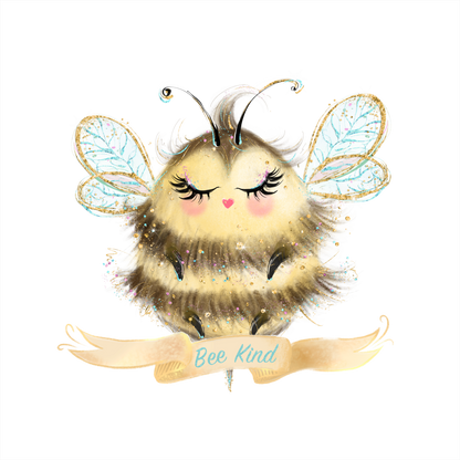 (s126-5B) Bee Kind Watercolor Bees Bumblebee Honey