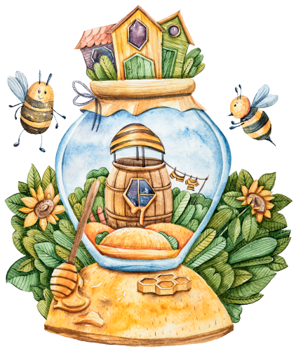 (s126-D2) Cute Bee Hive Honey Bees