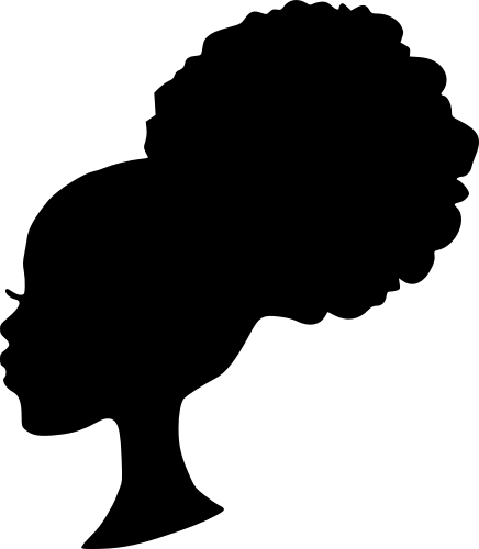 (127-A) Afro Puff African American Silhouette