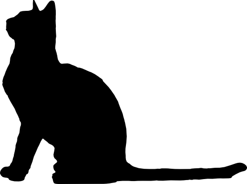 (s012-1-1A) Cat Kitty Silhouette