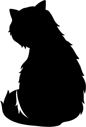 (s012-1-2A) Cat Kitty Silhouette