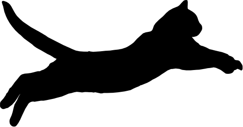 (s012-1-1B) Cat Kitty Silhouette