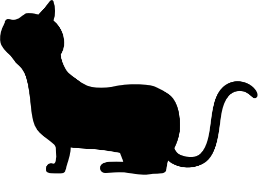 (s012-1-2B) Cat Kitty Silhouette