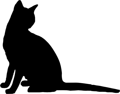 (s012-1-1C) Cat Kitty Silhouette
