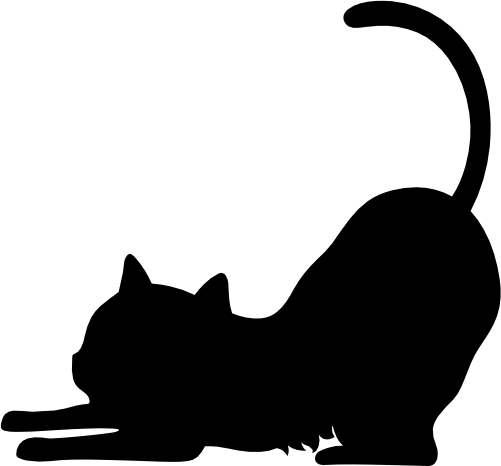 (s012-1-2C) Cat Kitty Silhouette