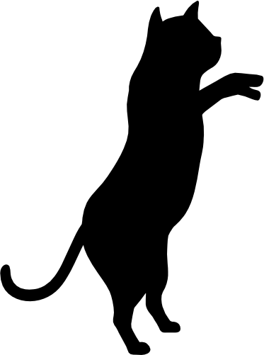 (s012-1-2D) Cat Kitty Silhouette