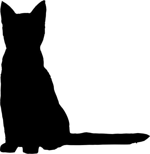 (s012-1-1E) Cat Kitty Silhouette