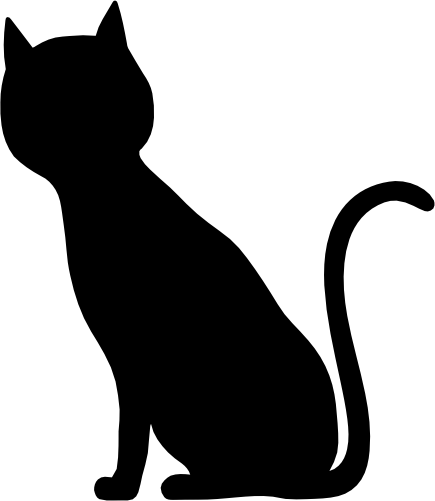 (s012-1-2E) Cat Kitty Silhouette