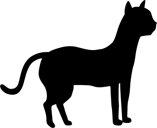 (s012-1-2F) Cat Kitty Silhouette