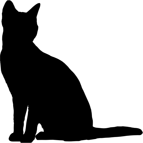 (s012-1-1G) Cat Kitty Silhouette