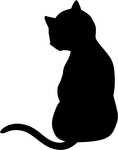 (s012-1-2G) Cat Kitty Silhouette