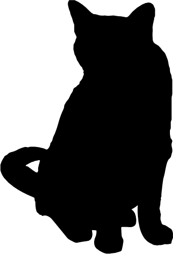(s012-1-1H) Cat Kitty Silhouette