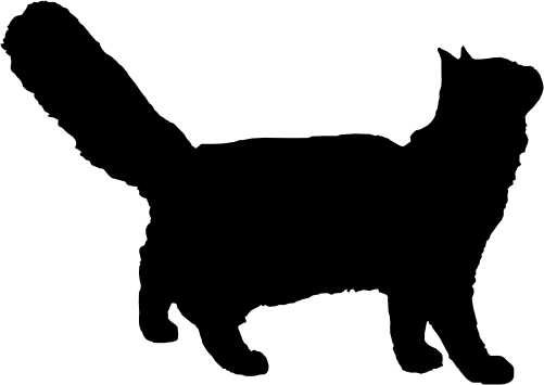 (s012-1-1I) Cat Kitty Silhouette