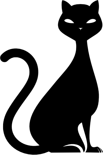 (s012-1-2I) Cat Kitty Silhouette