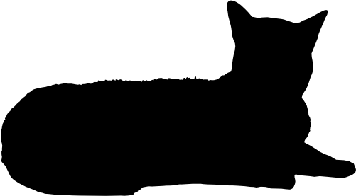 (s012-1-1J) Cat Kitty Silhouette