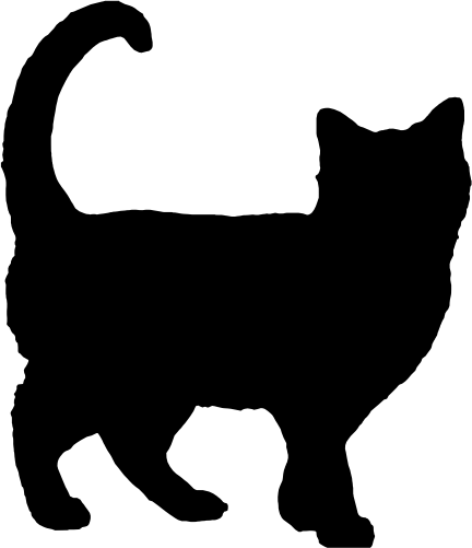 (s012-1-1L) Cat Kitty Silhouette