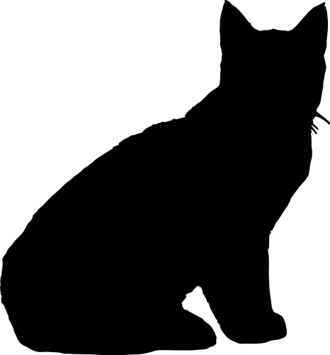 (s012-1-1M) Cat Kitty Silhouette