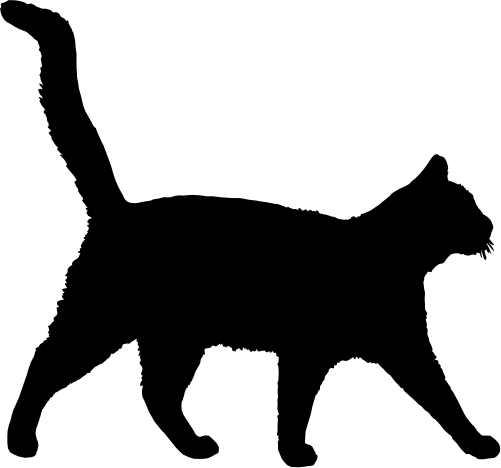 (s012-1-1N) Cat Kitty Silhouette