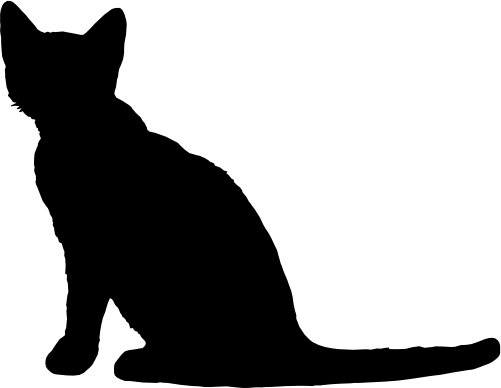 (s012-1-1O) Cat Kitty Silhouette