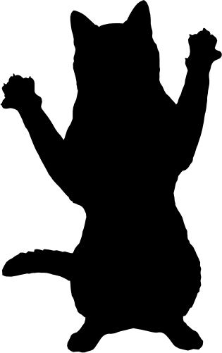 (s012-1-1P) Cat Kitty Silhouette