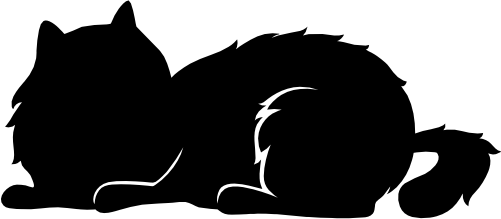 (s012-1-1V) Cat Kitty Silhouette