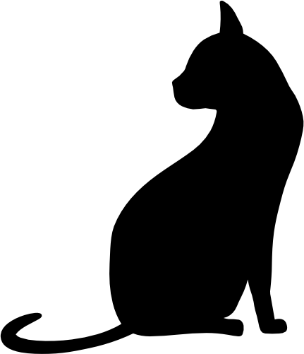 (s012-1-1W) Cat Kitty Silhouette