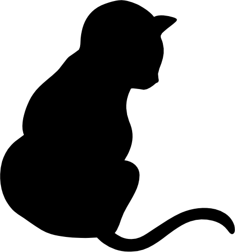 (s012-1-1X) Cat Kitty Silhouette