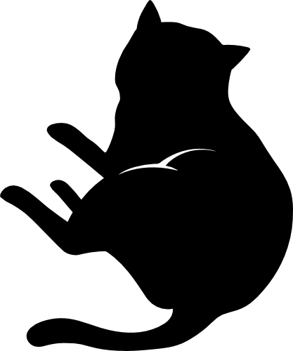 (s012-1-1Y) Cat Kitty Silhouette