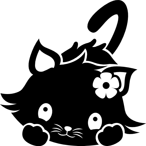 (s012-J2) Cute Flower Cat Kitty Kitten