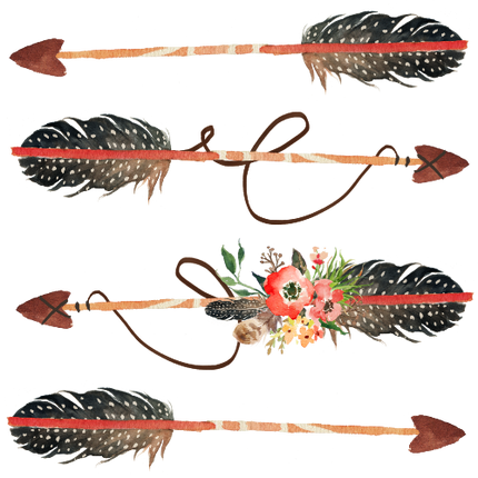 (s013-1-T) Watercolor Arrows Set or Single