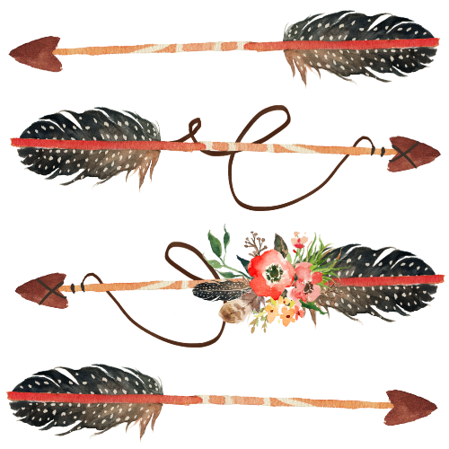 (s013-1-T) Watercolor Arrows Set or Single