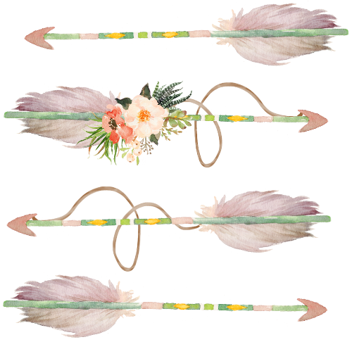 (s013-1-V) Watercolor Arrows Set or Single