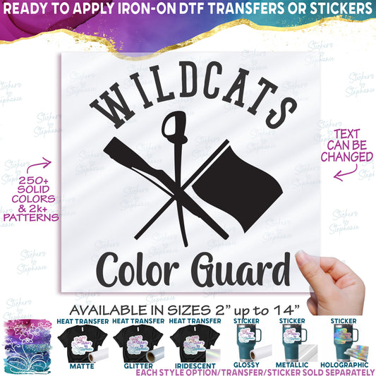 (s131-4A) Team Name Color Guard Colorguard Winter Guard Custom Text