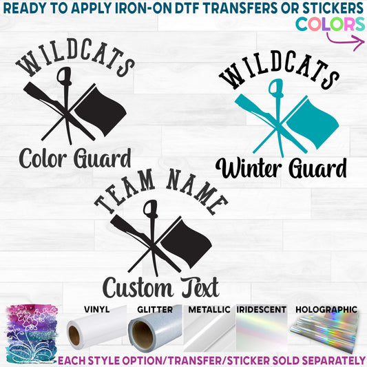 (s131-4A) Team Name Color Guard Colorguard Winter Guard Custom Text