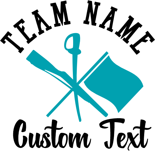 (131-04-A) Color Guard Team Name Custom Text Iron-On Transfer