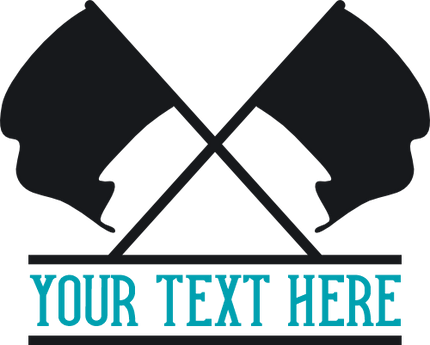 (131-02-D) Color Guard Flags Split Text Name Custom Iron-On Transfer